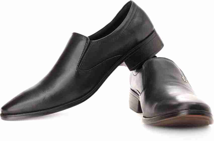 Flipkart shoes black leather discount