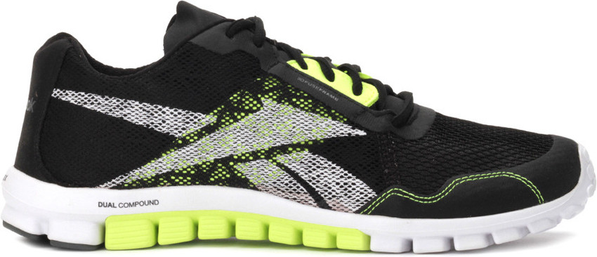 REEBOK Realflex Run 2.0 Running Shoes For Men Buy Black Grey White Yellow Color REEBOK Realflex Run 2.0 Running Shoes For Men Online at Best Price Shop Online for Footwears