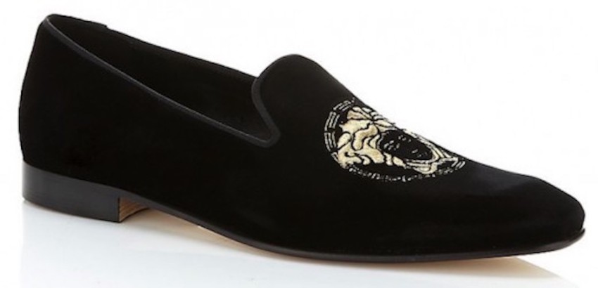 Success Black/White Versace Print Slip-on Men's Dress Shoe Red Bottoms  Size 7-15