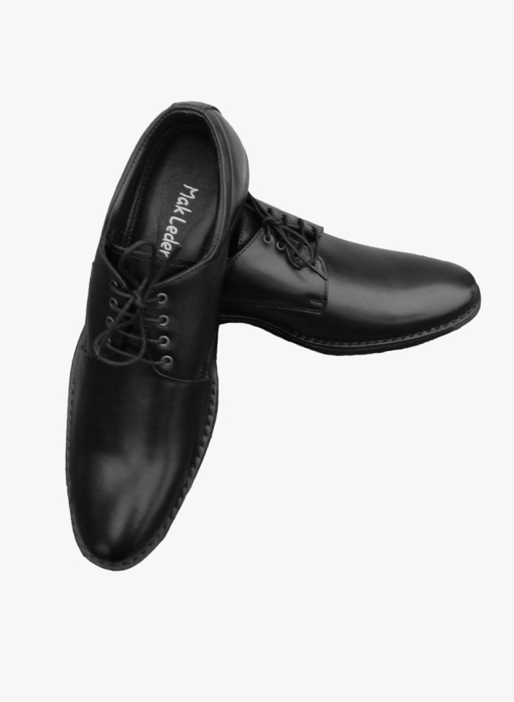 Black leather derby shoes · Black · Shoes