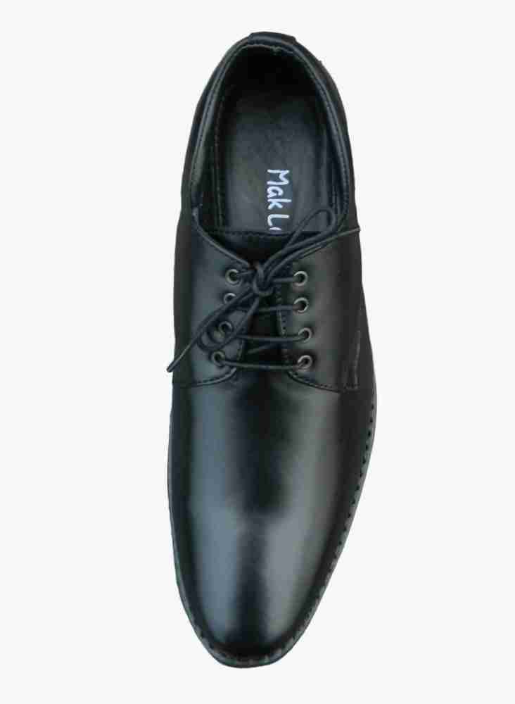 Black leather derby shoes · Black · Shoes