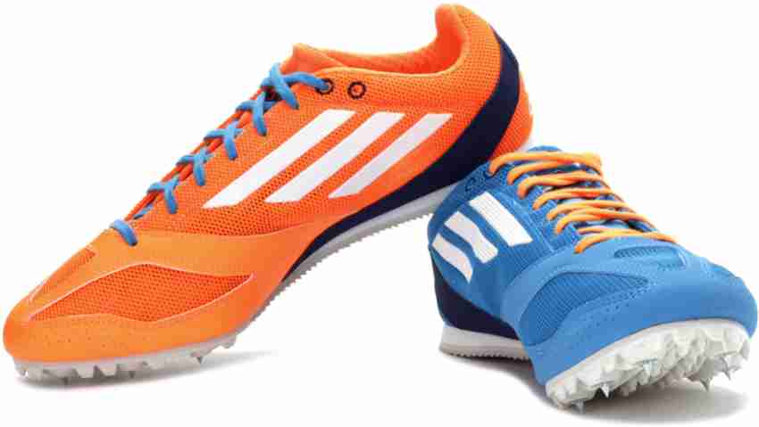ADIDAS Techstar Allround 3 Dual Track & Field Shoes For Men - Buy White, Blue Color ADIDAS Techstar Allround 3 Dual Color Track Field Shoes For Men Online at Best