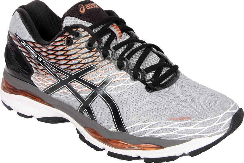 Asics Gel Nimbus 18 Running Shoes For Men Buy Midgrey Copper Black Color Asics Gel Nimbus 18 Running Shoes For Men Online at Best Price Shop Online for Footwears in India Flipkart