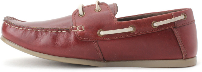 Red leather boat shoes sale
