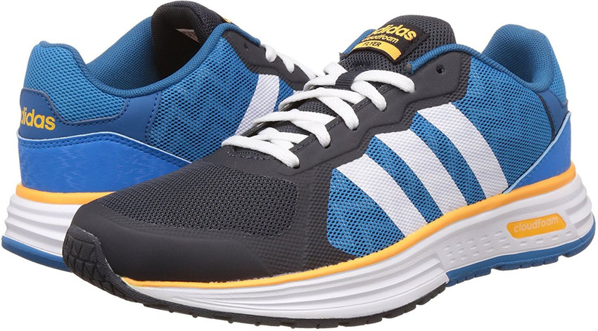 ADIDAS NEO CLOUDFOAM FLYER Sneakers For Men Buy NTGREY FTWWHT SOLBLU Color ADIDAS NEO CLOUDFOAM FLYER Sneakers For Men Online at Best Price Shop Online for Footwears in India Flipkart
