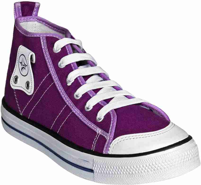 Purple canvas shoes top