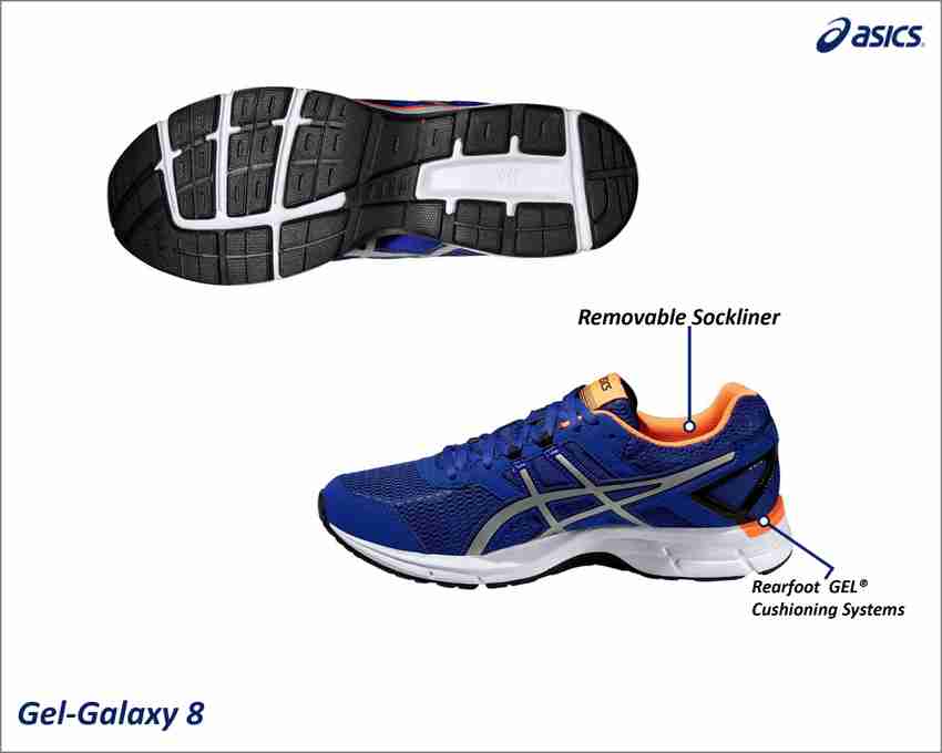 Asics Gel Galaxy 8 Men Running Shoes For Men Buy Hot Orange Silver Asics Blue Color Asics Gel Galaxy 8 Men Running Shoes For Men Online at Best Price Shop Online for