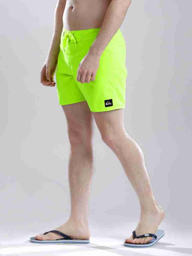 QUICK SILVER Solid Men Green Sports Shorts Buy Fluorescent Green