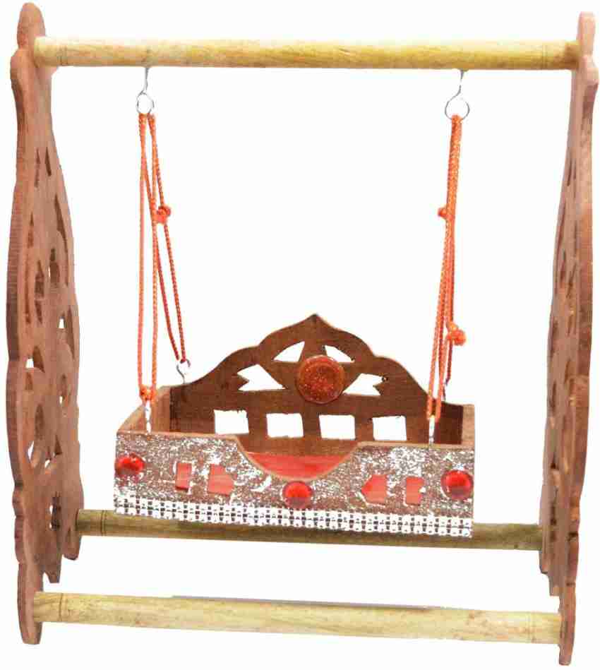Crafts For You Wooden swing (palna) krishna for pooja ghar ...