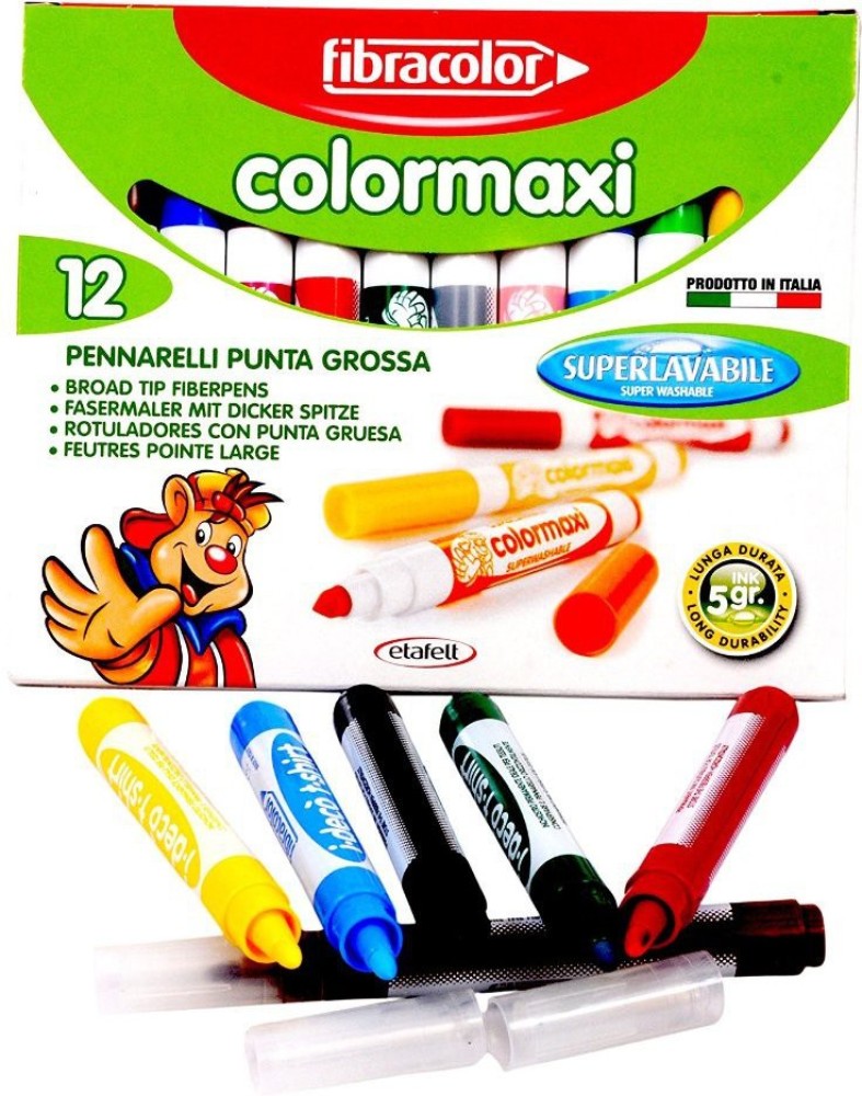 Fibracolor Colouring Pens Colori Conic Tip Fibre Super Washable