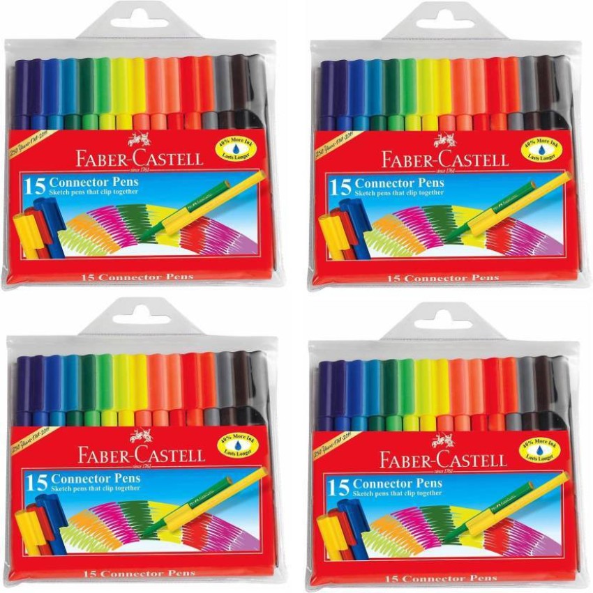 FABER-CASTELL 1584 Child Safe food grade Superfine ink Nib Sketch  Pens with Washable Ink 