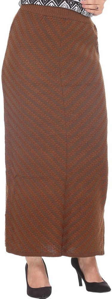 Colors Blends Self Design Striped Women Tube Brown Skirt Buy