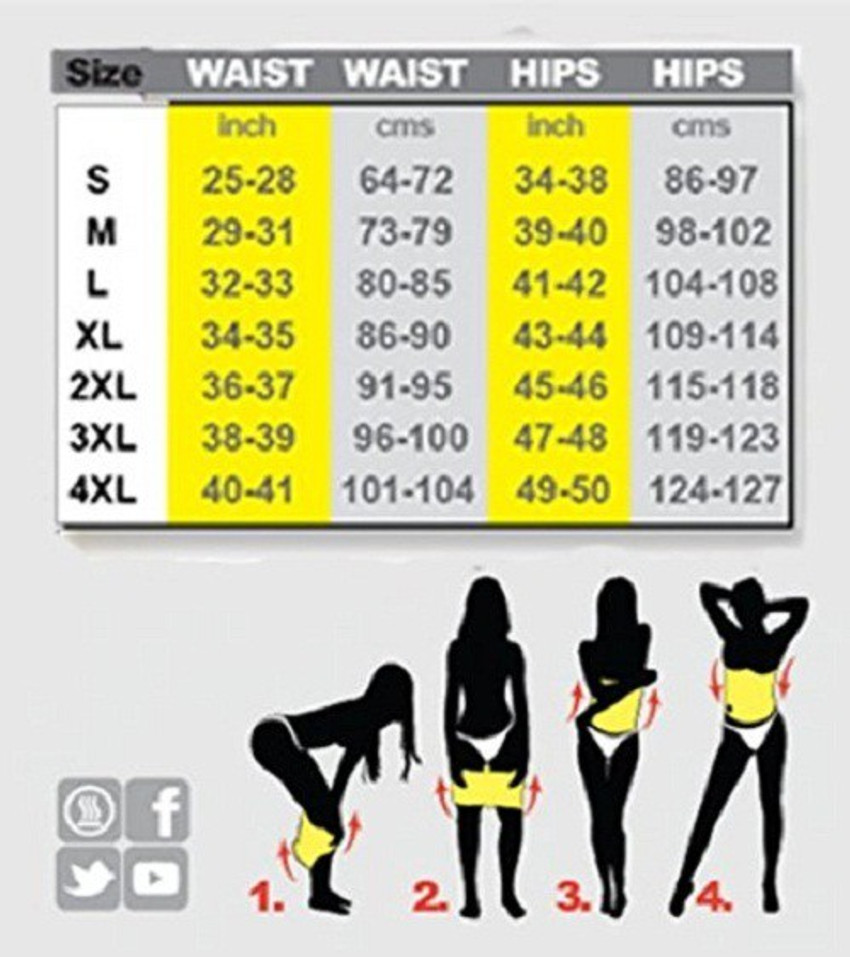 Sweat slim belt cheap size chart