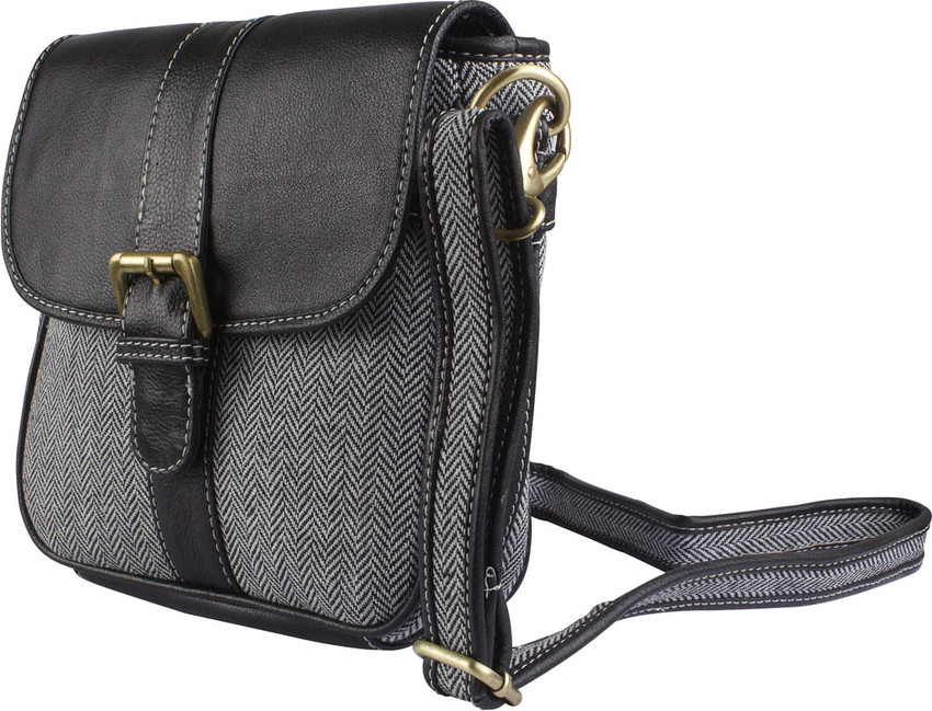 IVORY TAG Grey Black Sling Bag Black Twill Black Price in India Flipkart
