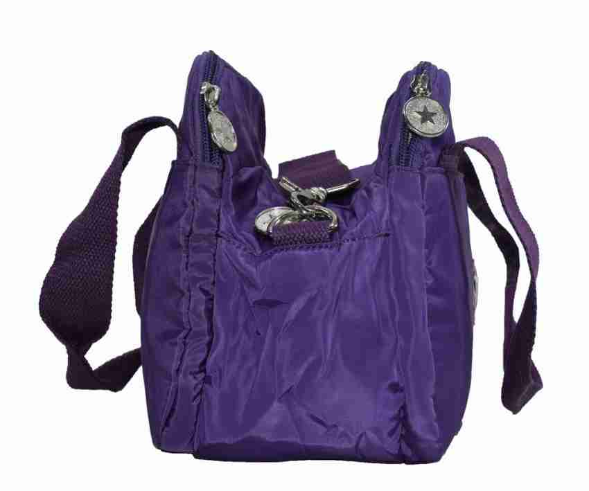 Kipling Inspired Nylon Shoulder Cross-body Bag, Purple / One Size