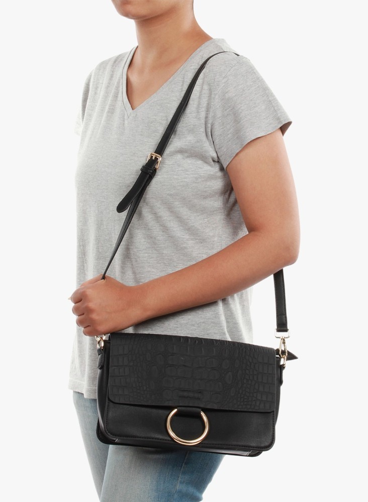 Buy Kalon Women Black Shoulder Bag Black Online @ Best Price in India