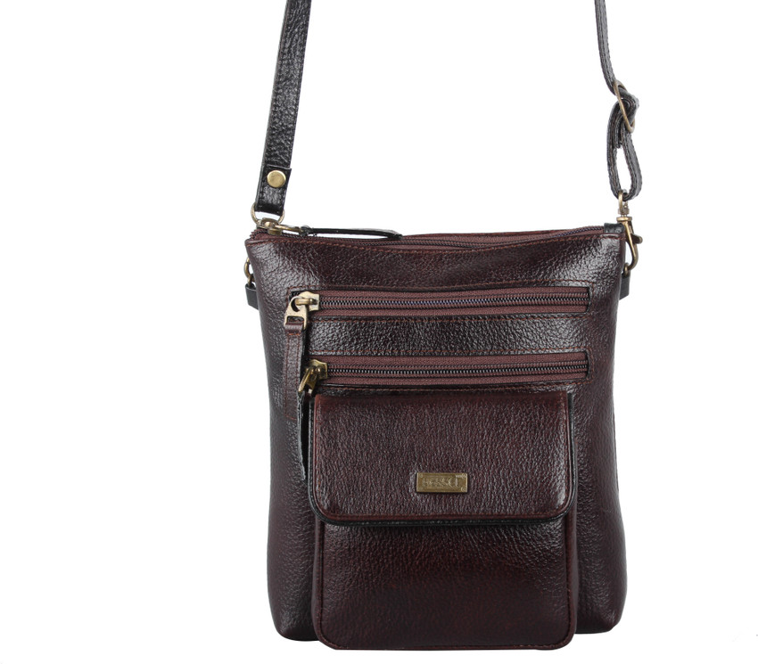 BESSEL Brown Sling Bag SB033BRNS brown 2 Price in India