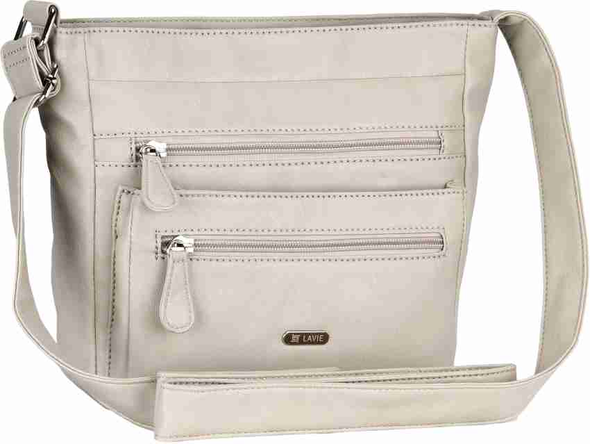 LAVIE Grey Sling Bag DOVER CSB MULTIZIP LT.GREY Price in India