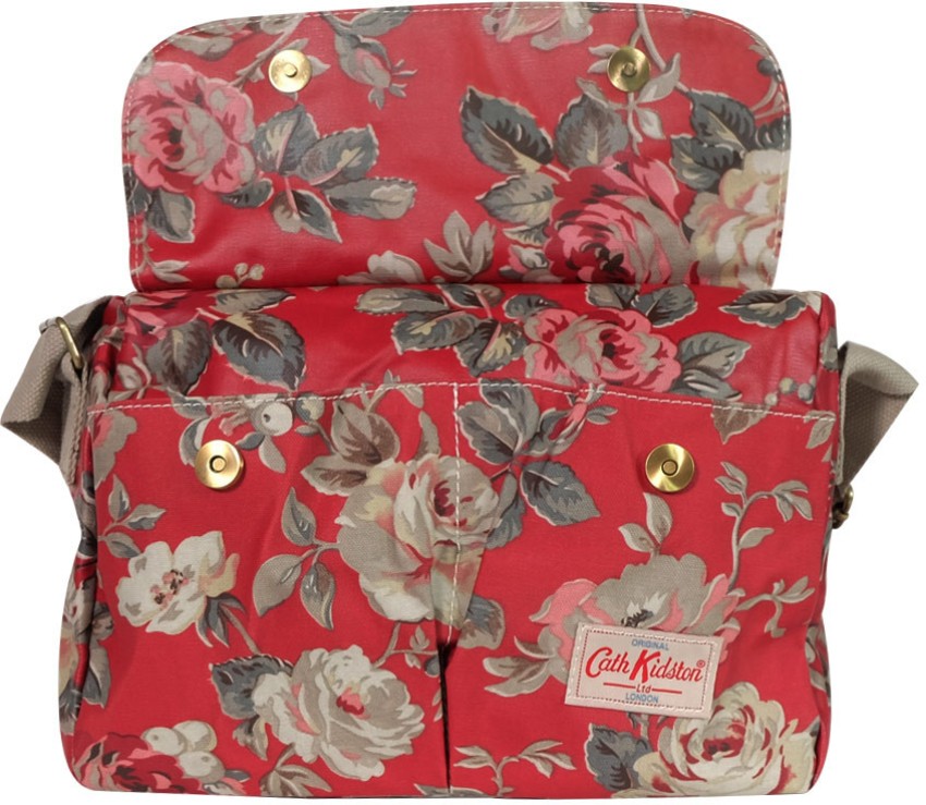 Cath Kidston Red Sling Bag Vinatge Flower Printed Red 14 Price