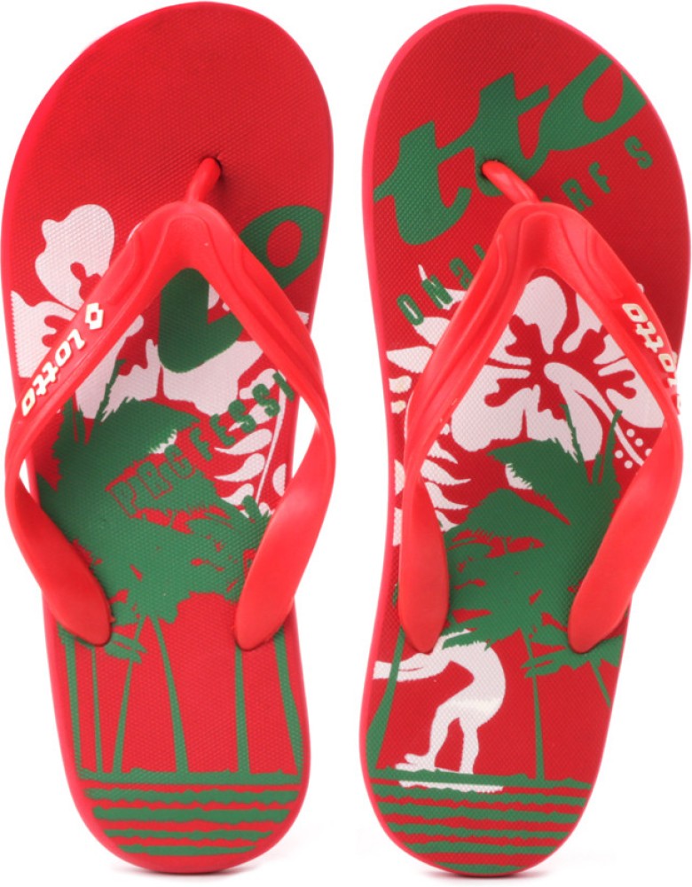 LOTTO Men Beach Flip Flops Buy Red Color LOTTO Men Beach Flip