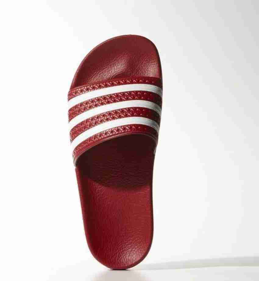 Adidas slippers red hot sale