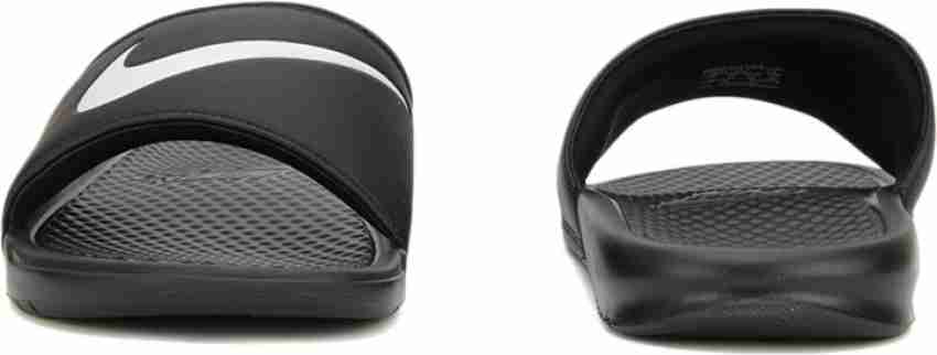 NIKE Men BENASSI SWOOSH Slides Buy BLACK WHITE NOIR VRAI BLANC Color NIKE Men BENASSI SWOOSH Slides Online at Best Price Shop Online for Footwears in India Flipkart