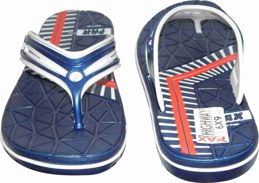 Fax Men Slippers - Buy BLUE Color Fax Men Slippers Online at Best