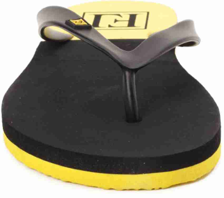 FRANCO LEONE Men Flip Flops Buy Black Yellow Color FRANCO LEONE