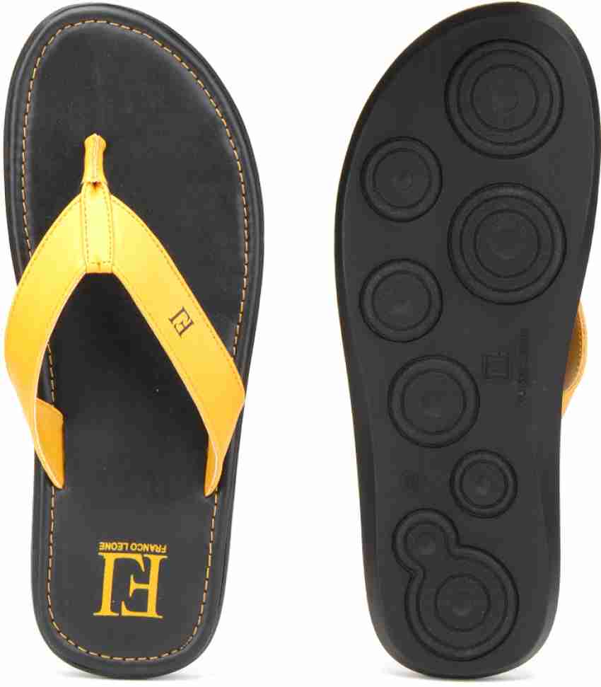 FRANCO LEONE Men Flip Flops Buy Yellow Color FRANCO LEONE Men