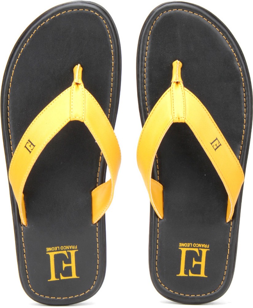 FRANCO LEONE Men Flip Flops Buy Yellow Color FRANCO LEONE Men