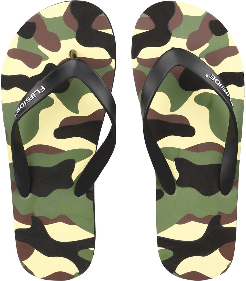 FLIPSIDE Men Flip Flops Buy Army Black Color FLIPSIDE Men Flip