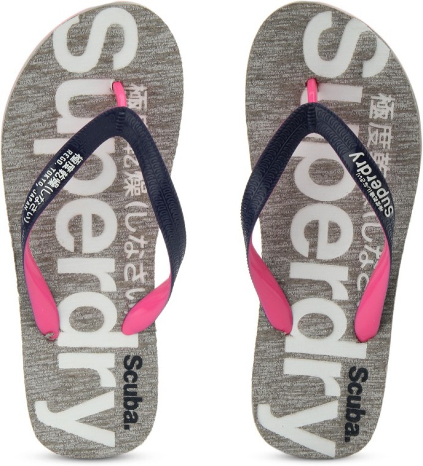 Superdry Women Flip Flops Buy GREY MARL FRENCH NVY FLURO PNK