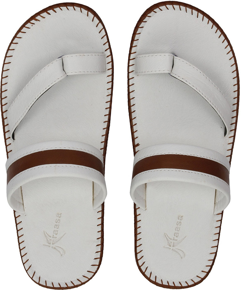 Kraasa Men Men Synthetic Leather Chappal White Slippers Buy Tan Color Kraasa Men Men Synthetic Leather Chappal White Slippers Online at Best Price Shop Online for Footwears in India Flipkart