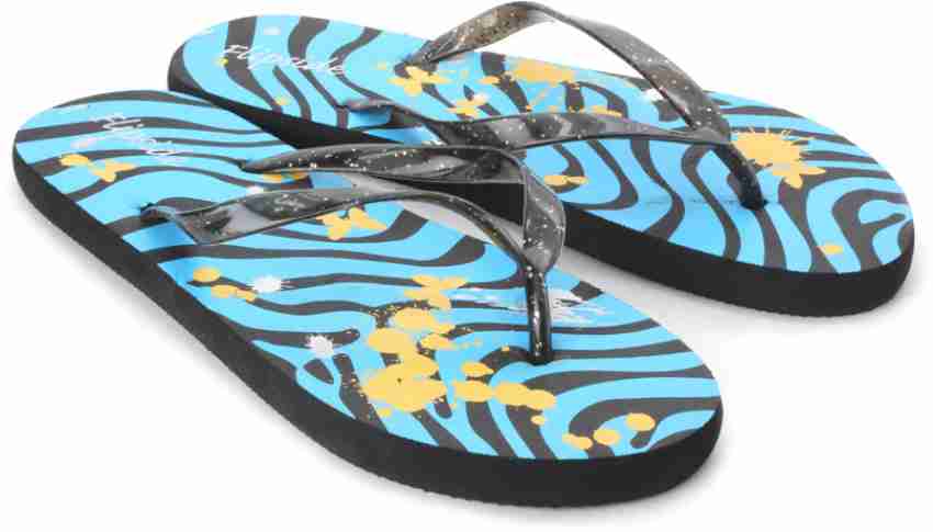 FLIPSIDE Women Glitter Black Women Flip Flops Buy Black Color