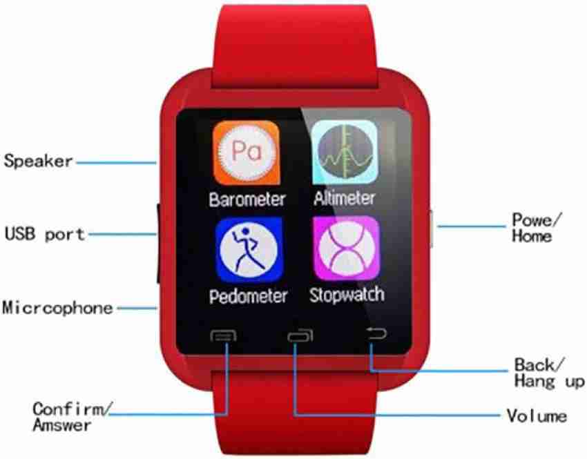 U8 best sale smartwatch pedometer