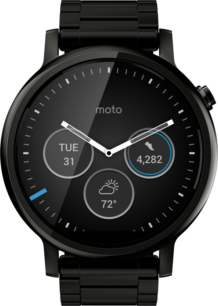Vhbw Ersatzarmband Für Motorola Moto 360 2nd Gen (46mm) – Schwarzes Silikonband, 12,2 Cm + 8,4 Cm