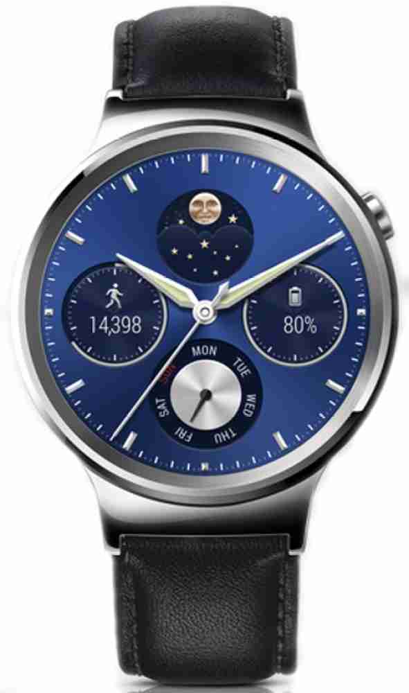 Huawei stainless steel sales with leather strap smartwatch