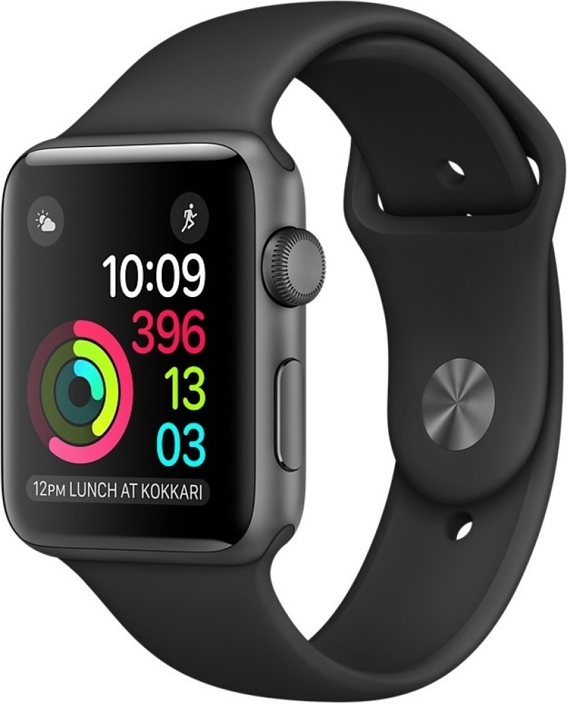Apple Watch Series 42 mm Space Gray Aluminum Case with Black Sport Band  (Black Strap Medium) Shop Online at