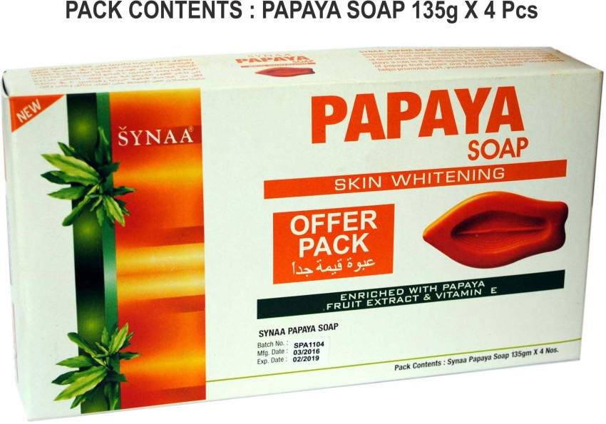 Synaa Papaya Soap Skin Whitening Soap with Vitamin E Price in