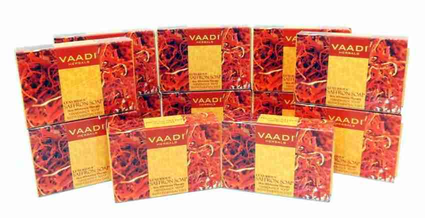 VAADI HERBALS Mega Pack Of 12 Luxurious Saffron Soap Skin