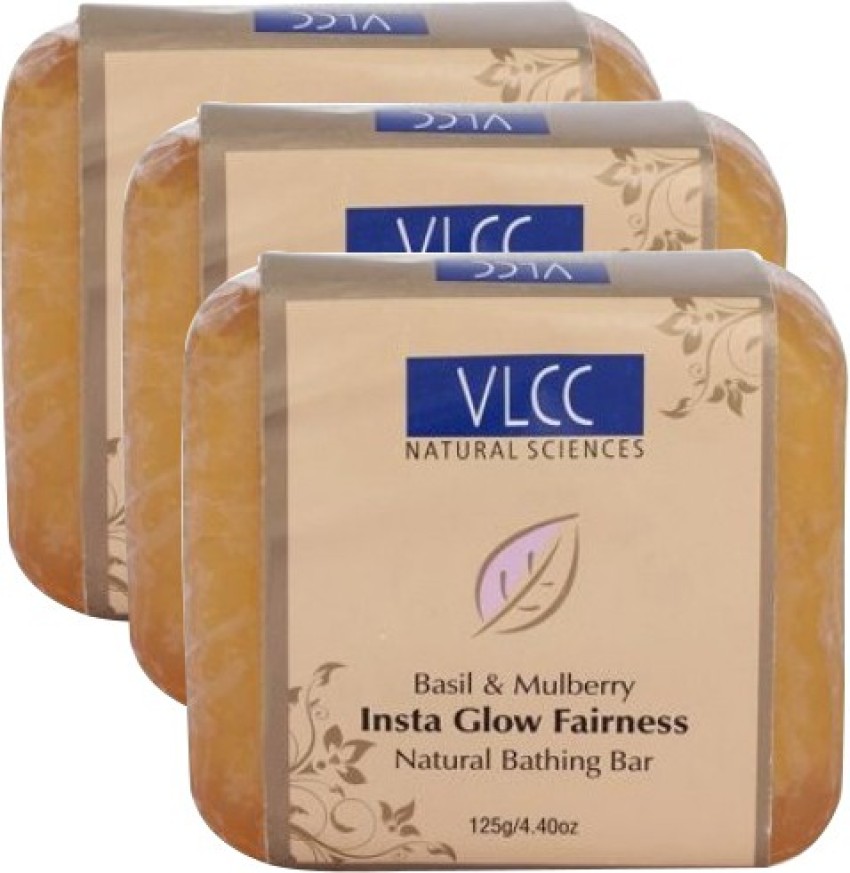 VLCC Basil Mulberry Insta Glow Fairness Bathing Bar Pack of 3