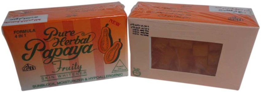 Pure Herbal Papaya Fruity Soap 4 In 1 Skin Whitening Soap Results In 20 Days 1Pc