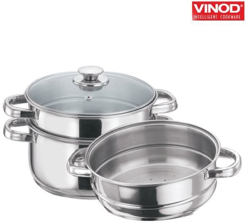 vinod stainless steel 3 tier steamer