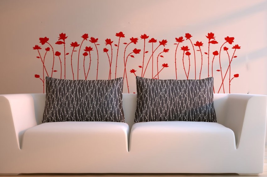 Red Flowers 5773 Self Adhesive Sticker