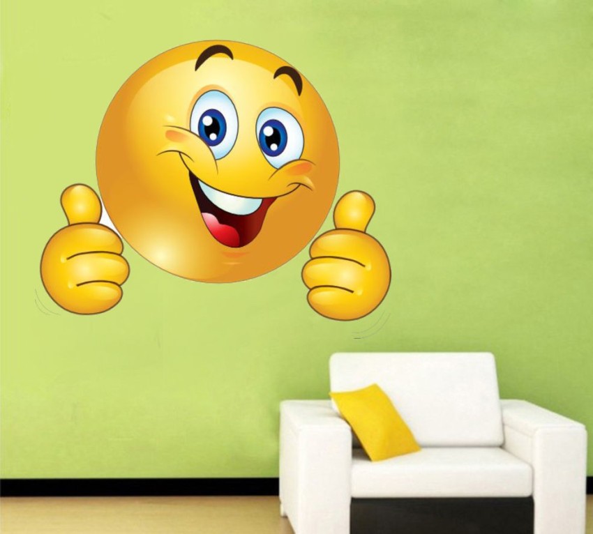Impression Wall 60 cm Happy Emoji Wall Sticker Self Adhesive Sticker Price  in India - Buy Impression Wall 60 cm Happy Emoji Wall Sticker Self Adhesive  Sticker online at