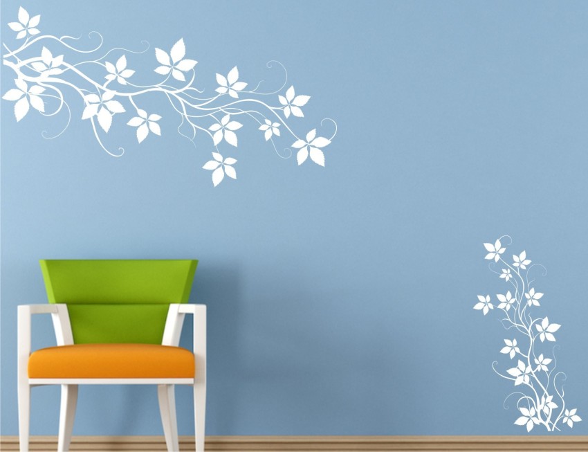 WALL GURU 93.59 cm Vine White Wall Decal And Sticker Self Adhesive Sticker  Price in India - Buy WALL GURU 93.59 cm Vine White Wall Decal And Sticker  Self Adhesive Sticker online