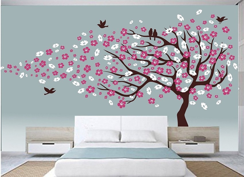 Buy Asmi Collections PVC Wall Stickers Tree Birds and Cage Online at Low  Prices in India 