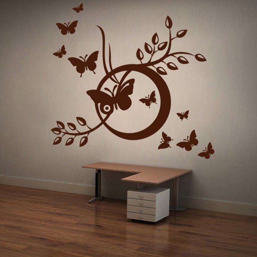  Pegatinas decorativas para pared, diseño de mariposas, color  café (13) Peel & Stick extraíble Beautiful Butterfly Wall Decals : Bebés