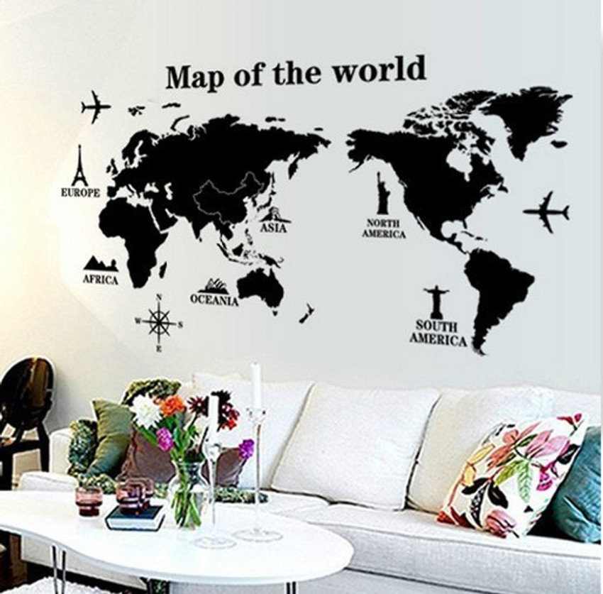 Map of the world wall sticker hotsell