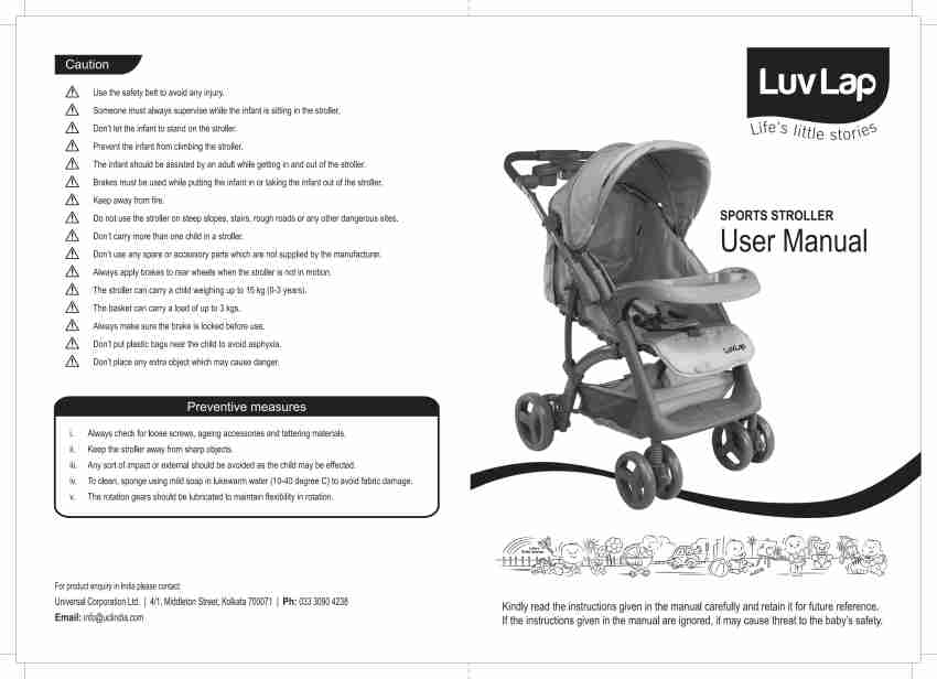 Luvlap stroller manual on sale